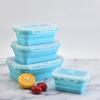with Lid Collapsible Silicone Food Container Rectangle Food Storage Box Foldable Lunch Box  Outdoor