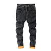 Pánské slim fit plus sametové zateplené skinny džíny v korejském stylu