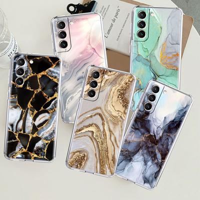 Marmor Klar Fall Für Samsung Galaxy S22 S20 FE S21 S10 S9 Plus Note 20 Ultra 10 Lite Weiche TPU Telefon Shell