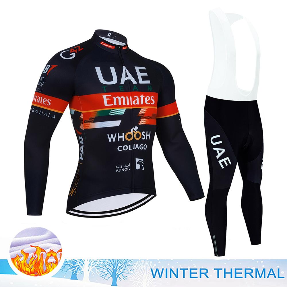 2026 UAE Cycling Clothing Man Winter Thermal Fleece Cycling Jersey Man Men's Bicycles Road Bike Jerseys Cycle Jersey Set Sport Suit