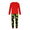 Family Matching Printed Long Sleeve Round Neck Pajama Set with Pants for Parents and Kids