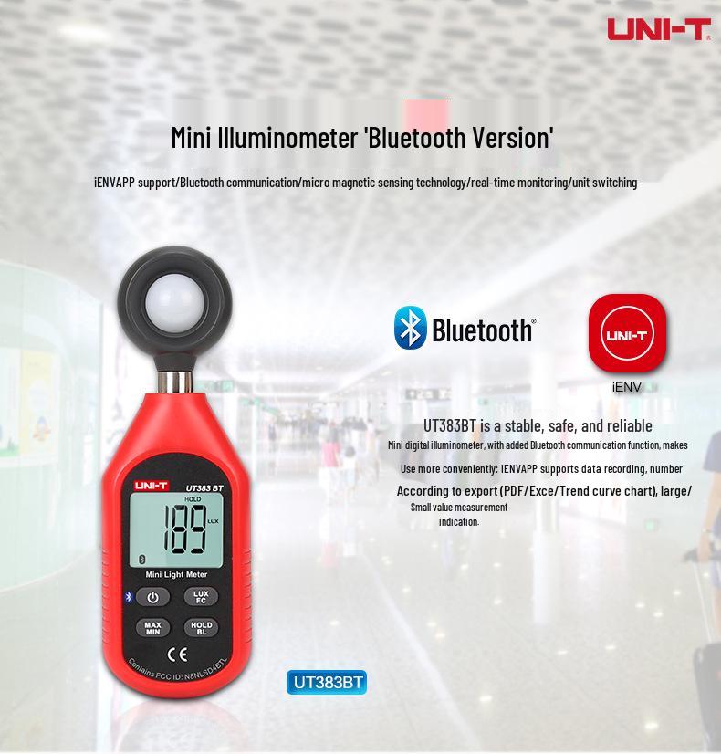 UNI-T Mini Digital-Lichtmesser UT383/UT383BT/S mit Bluetooth Leuchtdichtemesser