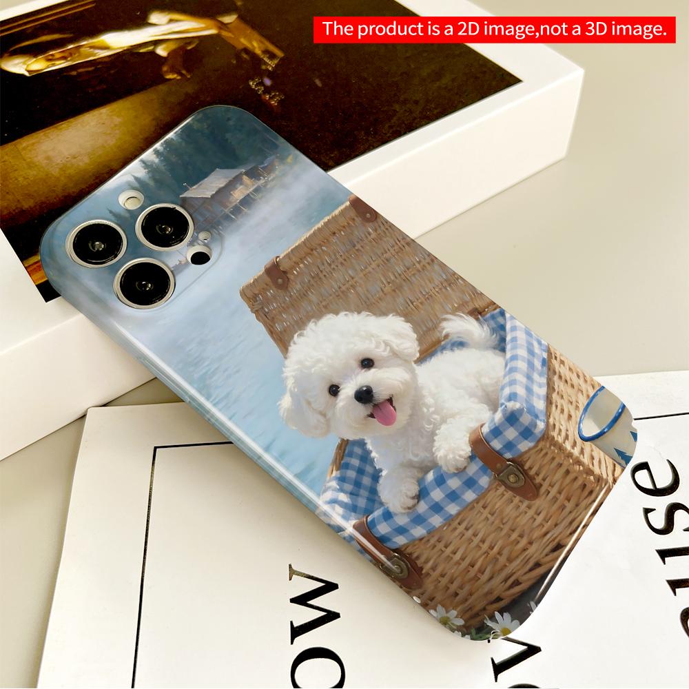 Cozy Puppy In Wicker Basket by Lake All Inclusive Film Hard Phone Case, Compatible with iPhone 18 Pro Max 17 16 15 14 13 12 11