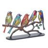 Metal Bird Series Decoration Multicolor Bird Series Detachable Art Ornaments for Display Decompression (5 Birds)