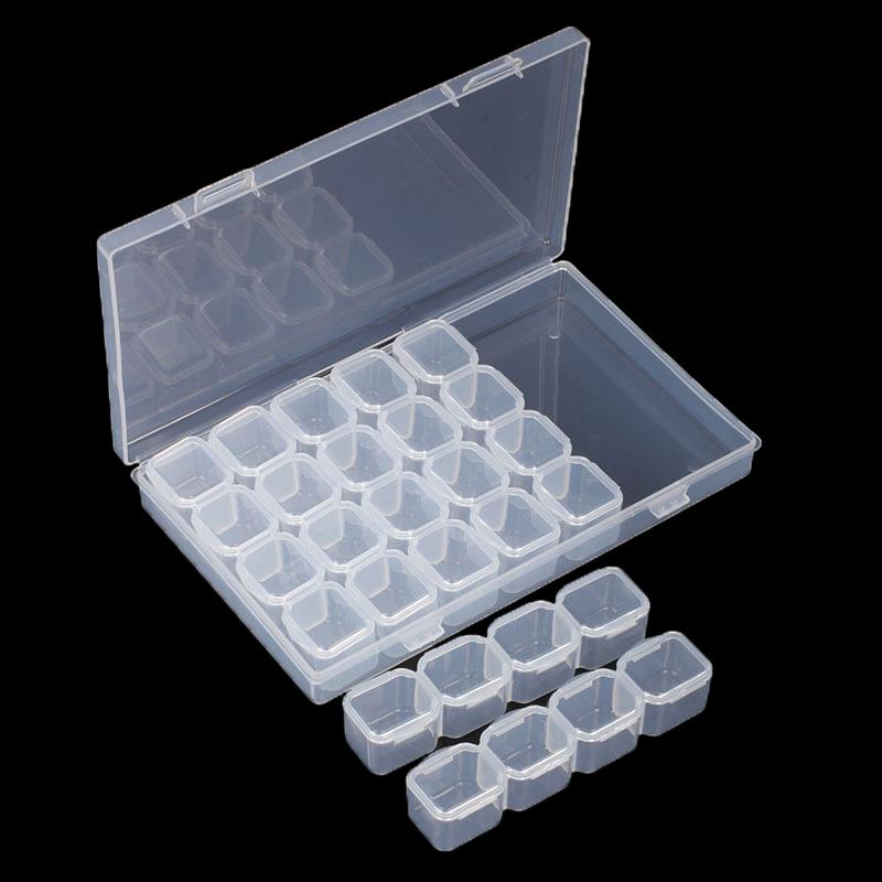 Transparent Plastic Storage Box For Small Component Jewelry Tool Box Bead Pills Organizer Nail Art Tip Case Container