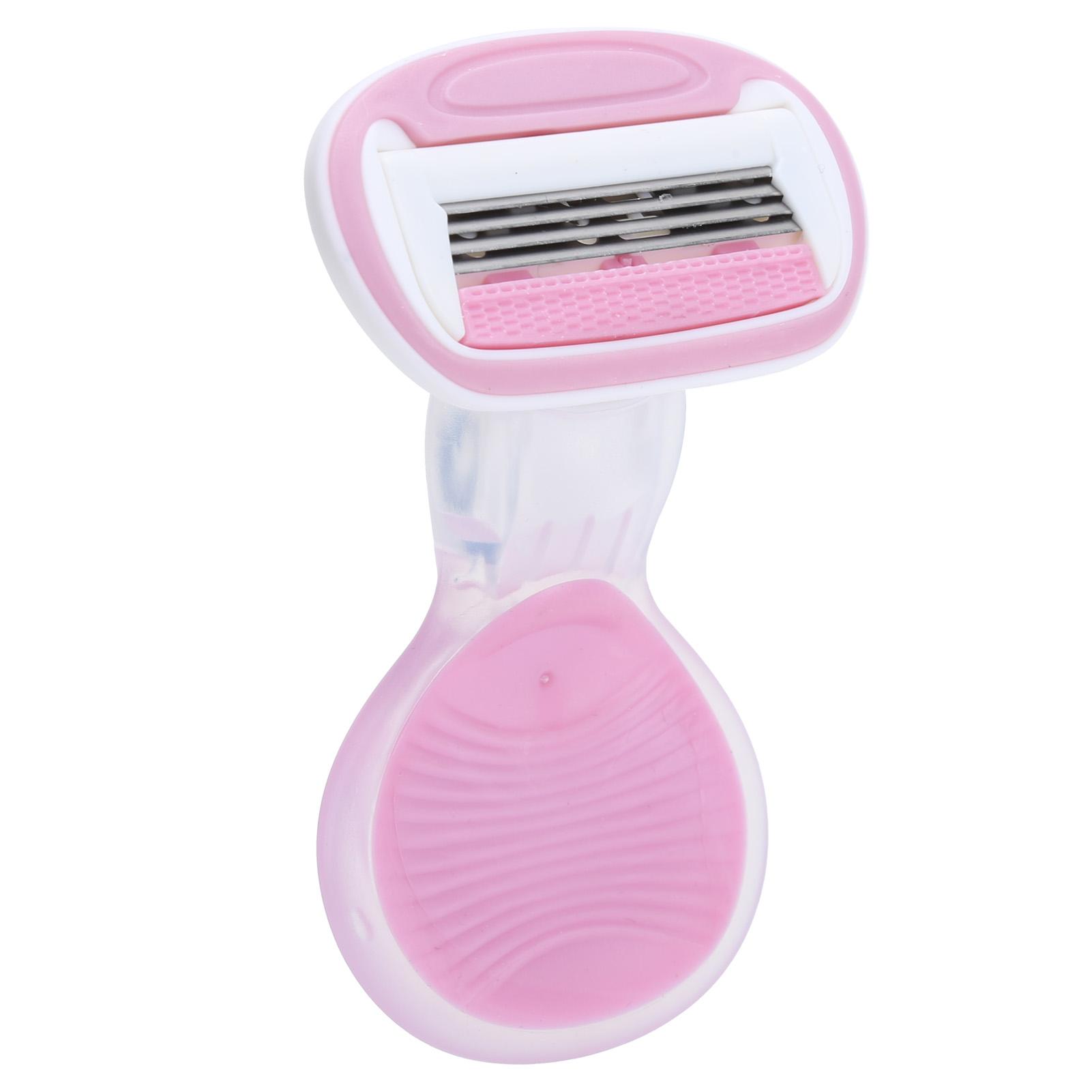 

Женская ручная бритва для волос на теле, триммер, портативный инструмент для удаления волос на лице и ногах, эпилятор, розовый