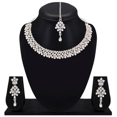 Splendid Silver Plated Alloy Jewellery/Necklace Set for Women