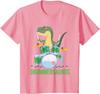 Funny Dinosaur Musician T Rex Drummer T-Shirt for Kids, Cotton Drum Print Tee for Boys and Girls, Cool Short Sleeve Tees