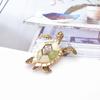 New Rhinestone Turtle Brooches For Women Vintage Enamel Pin Fashion Animal Accessories Creative Deisgn Vivid Jewelry