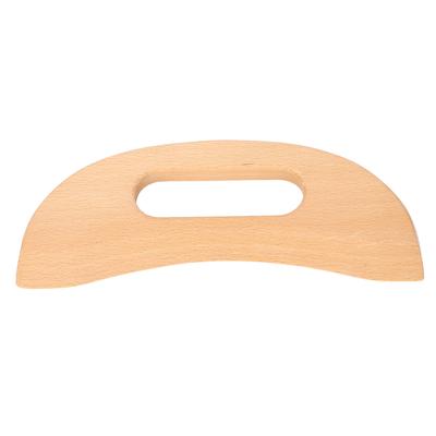 Rukojeť Dřevěný nástroj Gua Sha Tvar měsíce Akupresurní masážní nástroj Dřevěná škrabací masážní deska na krk