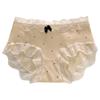 Female Spring and Summer Retro Pure Color Polka Dot Bow Lace Lace Cotton Crotch Triangle Briefs