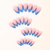 24pcs Almond-shaped Wearable Nails: High-quality 3D French Manicure Fake Fingernails with Stereo Glue Lines