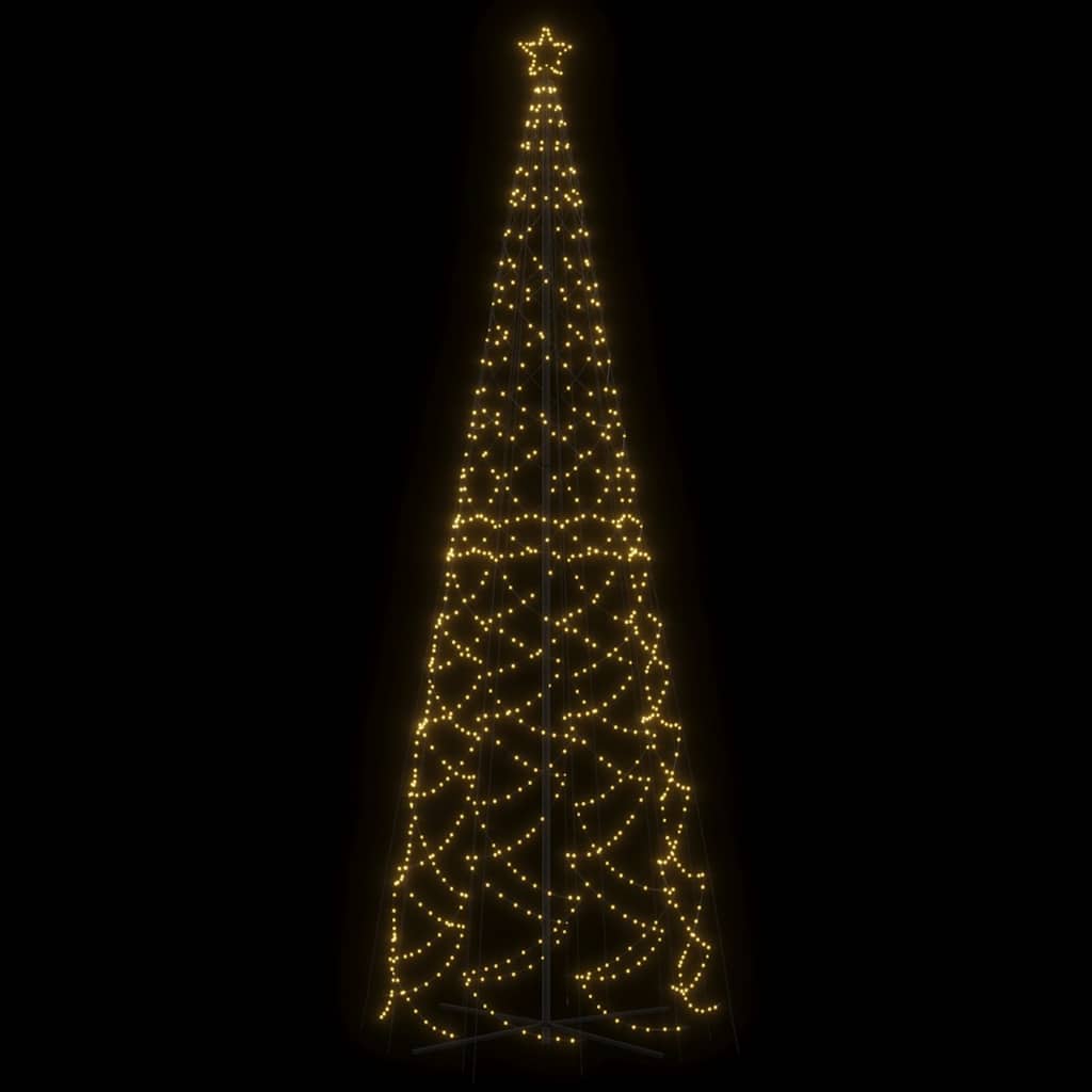 Vidaxl Choinka Stożkowa, 1400 Ciepłych Białych Led, 160X500 Cm