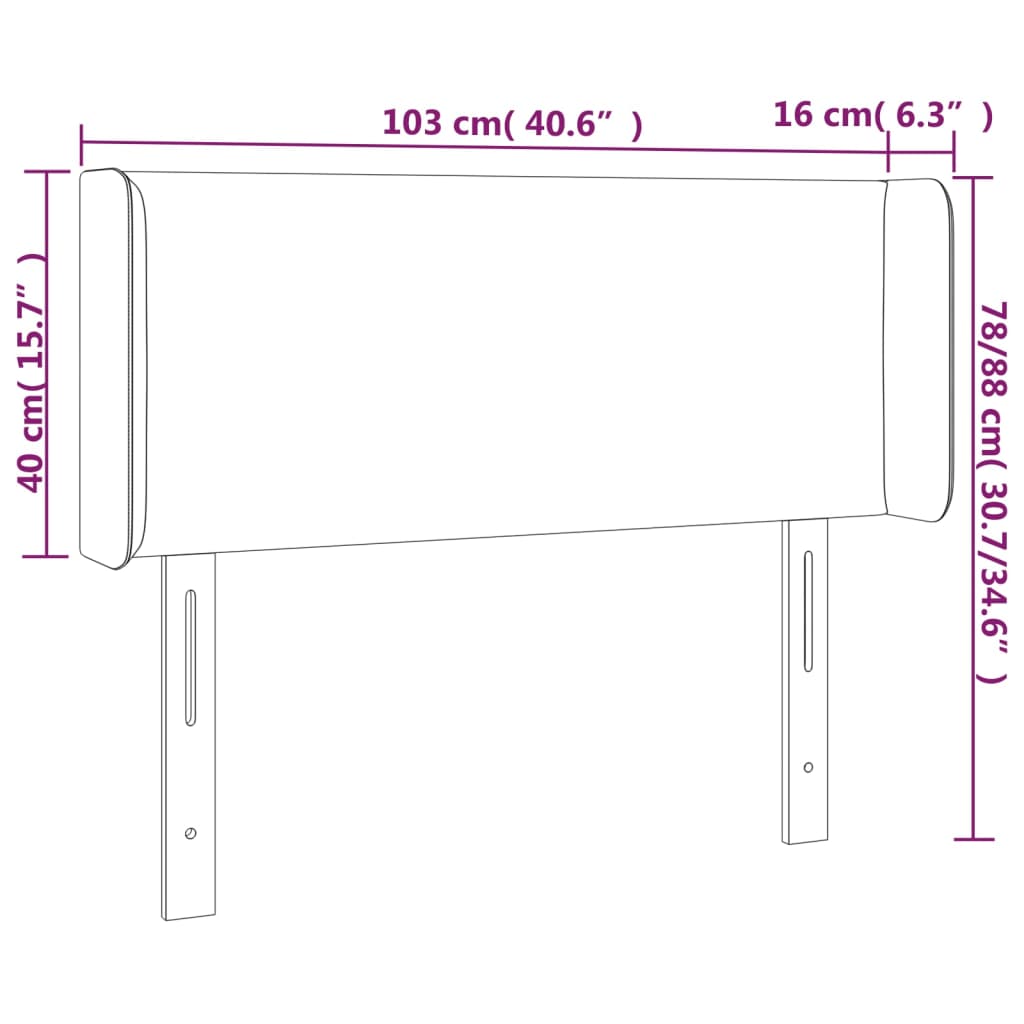 Vidaxl Zagłówek Do Łóżka Z Led, Kremowy, 103X16X78/88 Cm, Tkanina