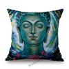 Worship Buddha Sakymuni Lotus Flower Buddism Oil Painting Southeast Asia Buddhists Decoration Pillow Case Linen Cushion Cover