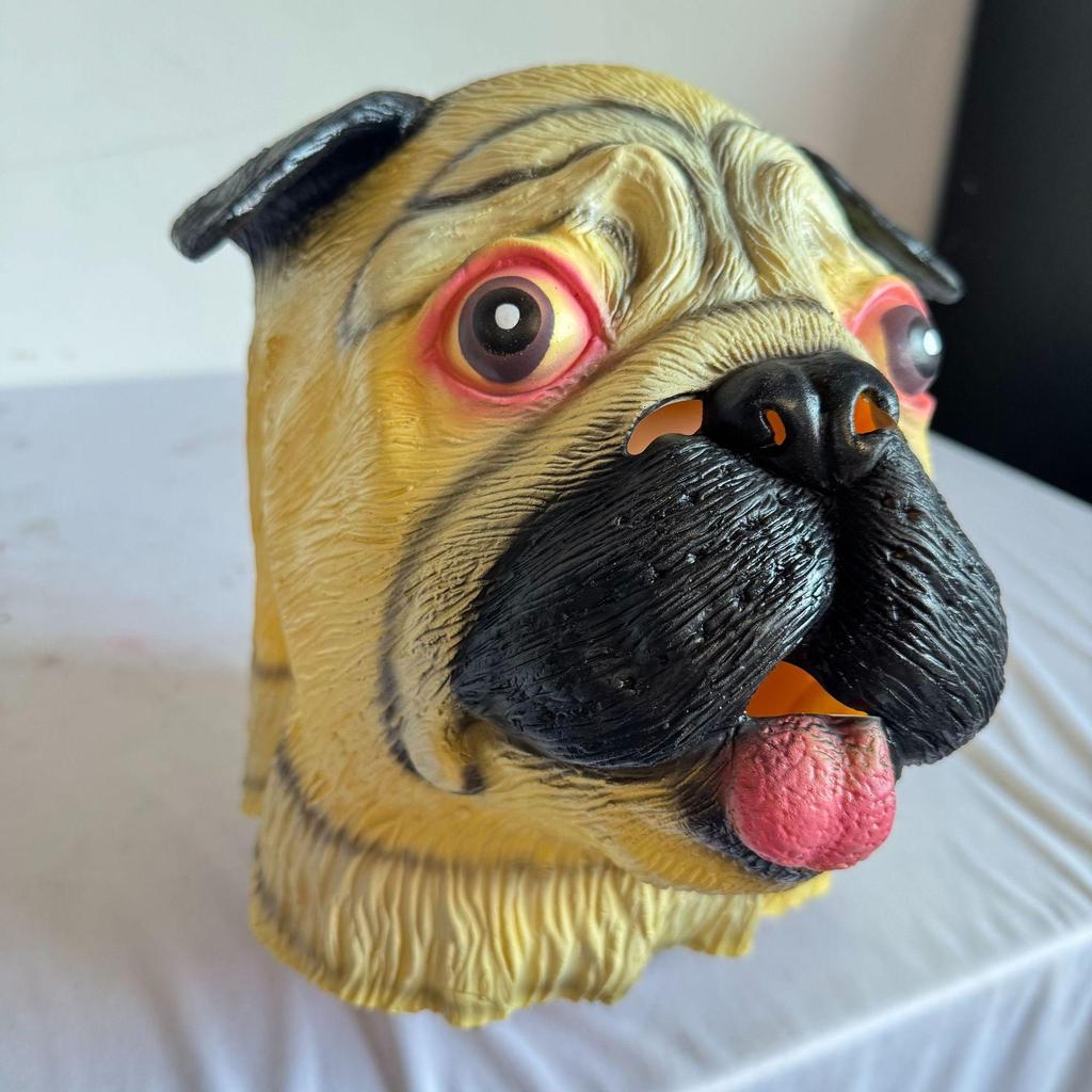 Shar Pei dog latex head cover, cute dog party mask