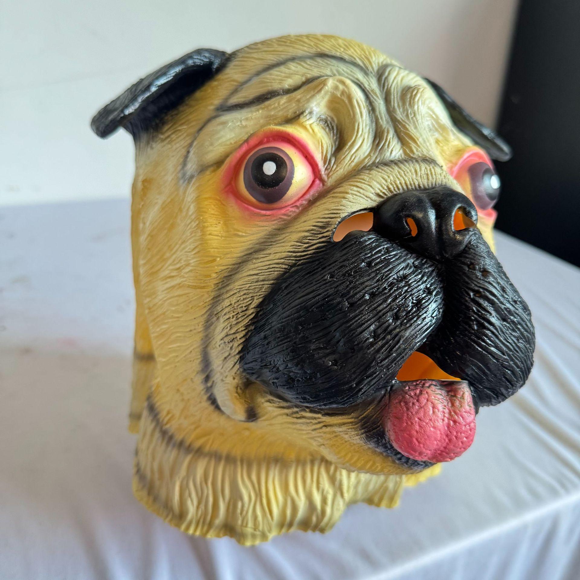 

Латексная маска на голову собаки шарпея, милая маска для вечеринки One size жёлтый