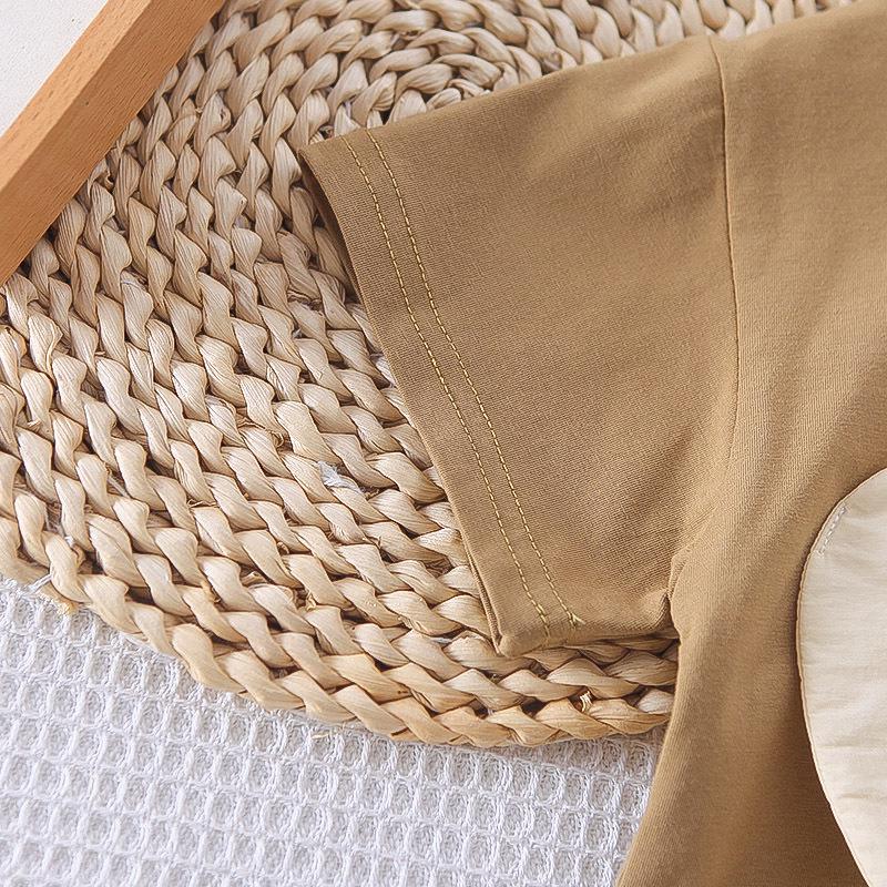 Summer Cartoon T-Shirt & Shorts Set for Infants and Toddlers - Boys' Cute Round Neck Outfit