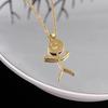 Funny Middle Finger Doodle Necklace Smiley Matchstick Hand Gesture Pendant Choker For Men Women Hiphop Fashion Jewelry Gift