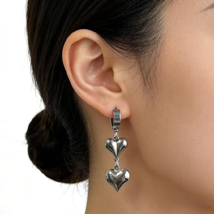 Romance Silver Tone Heart Earrings Versatile Accessory That Complements Any Outfit From Day To Night