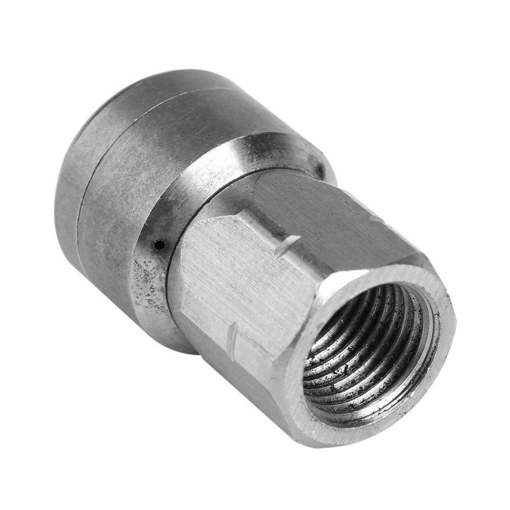 Rostfritt stål 1/4" Invändig Roterande Munstycke Högtryckstvätt Avloppsrengöringstillbehör