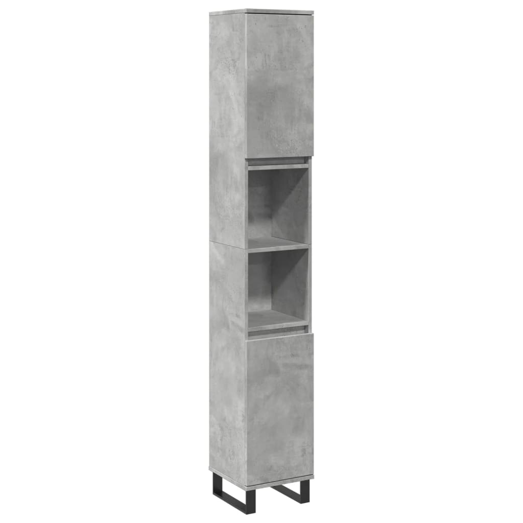 Bathroom Cabinet Concrete Grey 30x30x190 cm Particleboard