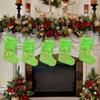 Holiday Sock Durablility Hanging For Candy Gifts Holder Festival Decoration Classical Christmas Letter Knitted Stocking