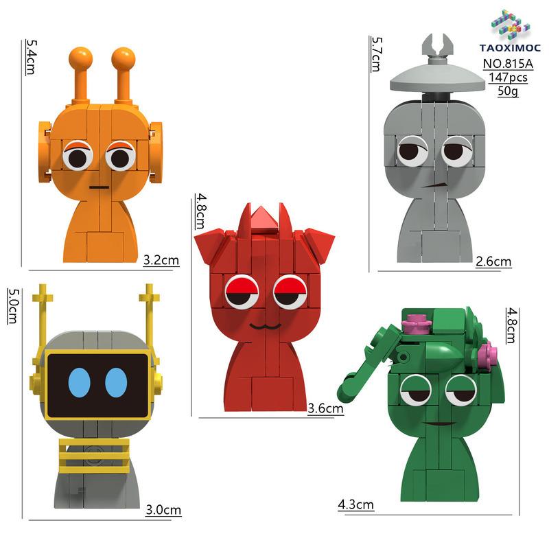 Sprunki Giocattoli Playset Blocchi da Costruzione Set di Blocchi da Costruzione Sprunki Horror Grigio Wenda Simon Tunner Oren Figura di Costruzione Sprunki Mini Set