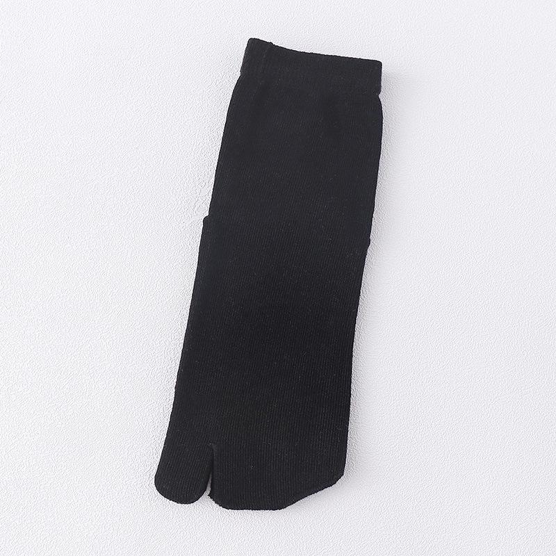 Two-Toe Cotton Socks: Striped, Sweat-Absorbent, Mid-Tube Style for All Seasons, Unisex Split-Toe Design