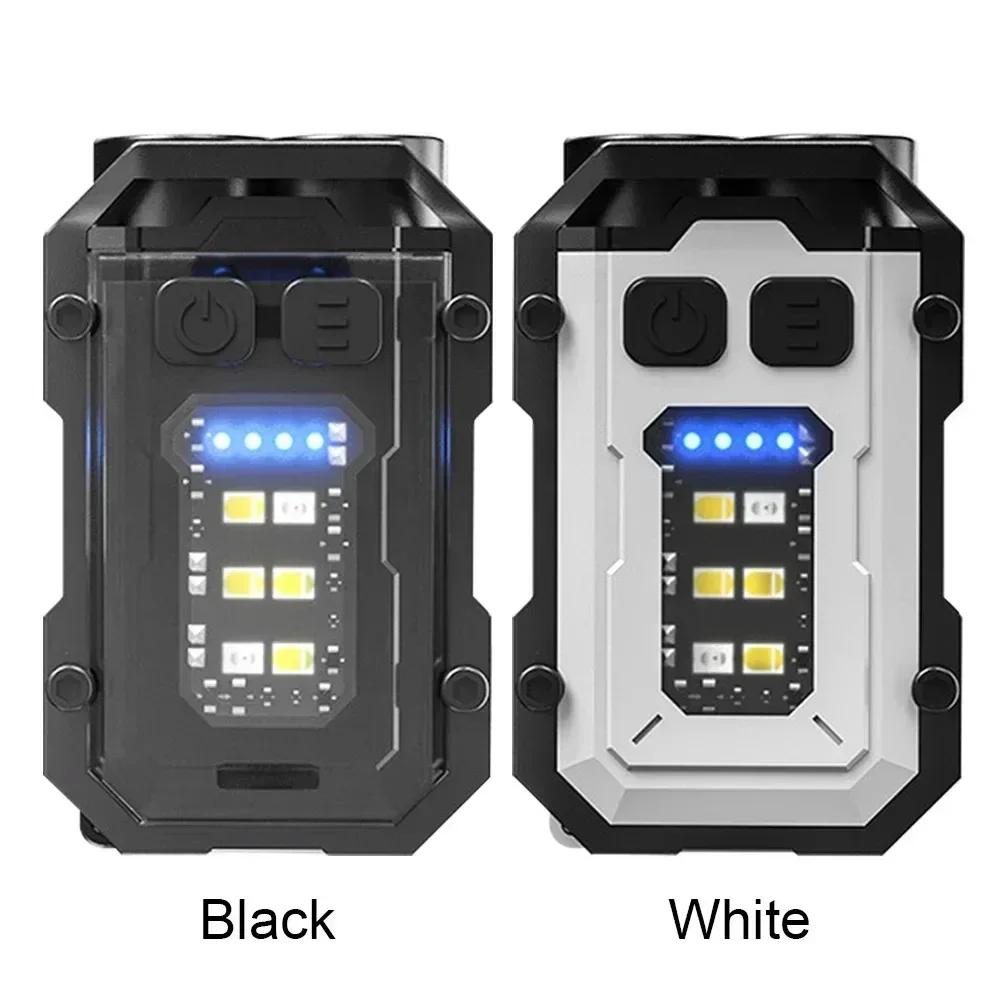 Mini Flashlight Keychain Light 5000 Lumens Handheld Portable Super Bright Torch Type-C USB Charging Emergency Work Camping Light