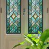 Stained Glass Window Privacy Films Decorative Static Clings Removable Sun Blocking Covering Colorful Window