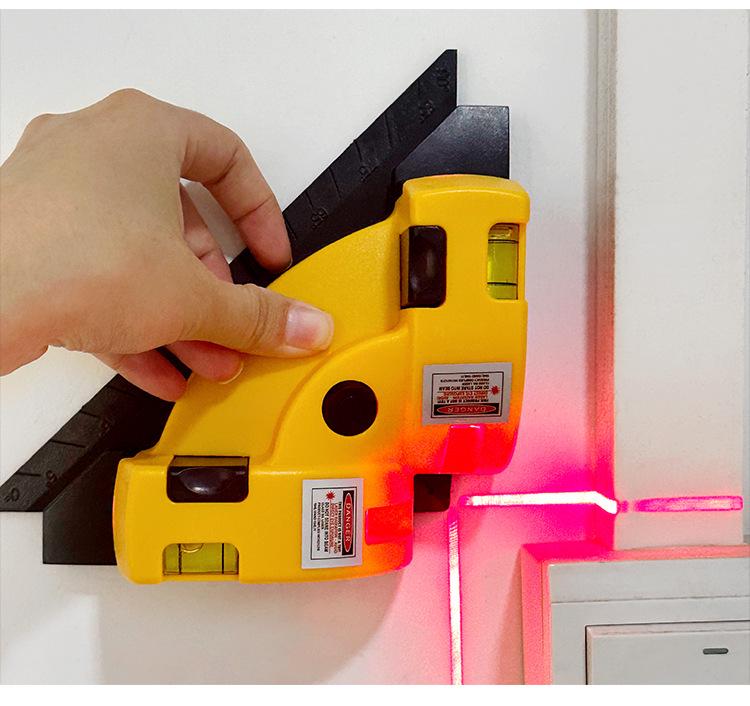 90° Tile Laying Tool: Wall Tile Level, Laser Angle Meter, Right Angle Ground Line Guide