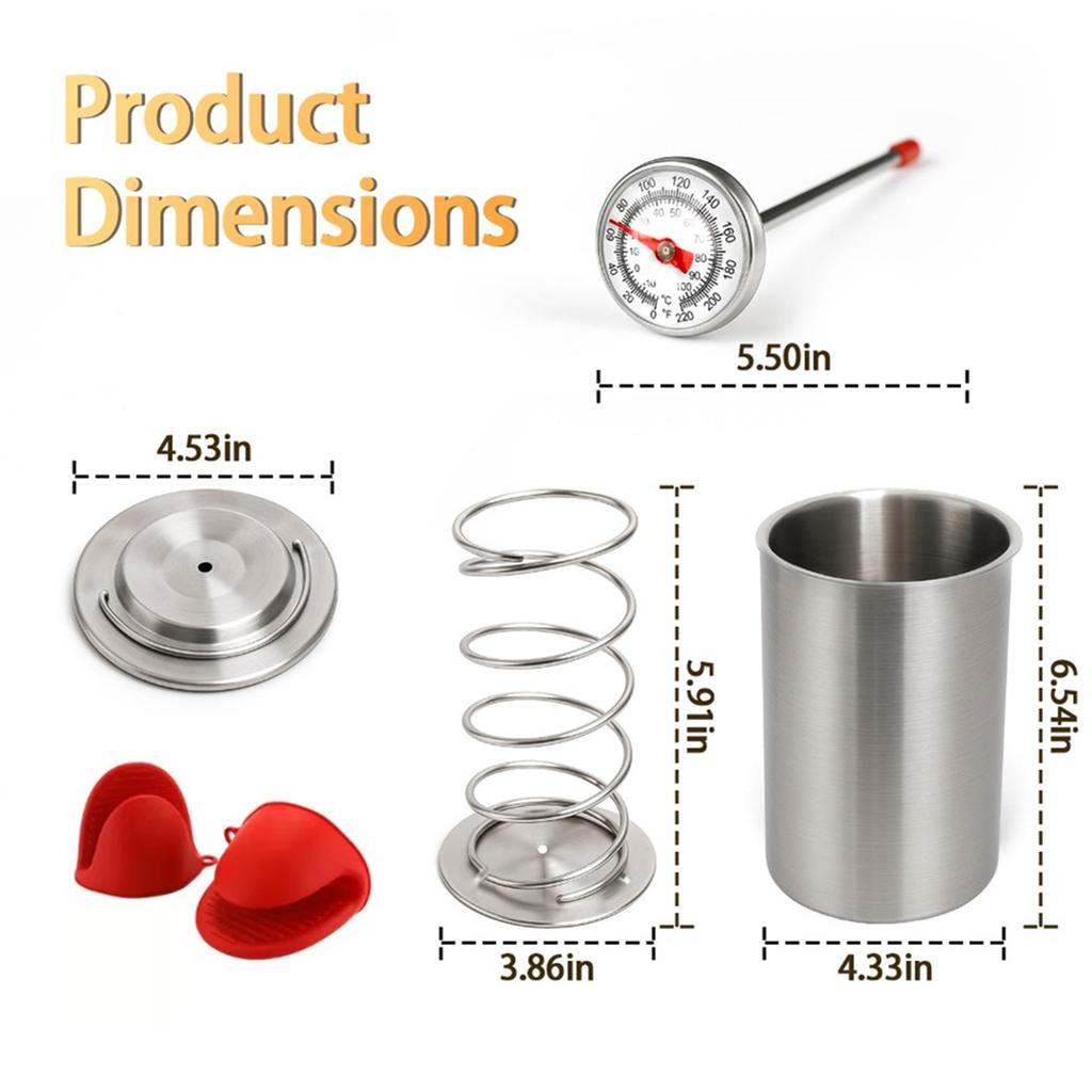 2025+ DeliMeat , Stainless Steel Ham PressMold with Thermometers & Silicone Kitchen Mittens