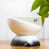 High Foot Ceramic Bowl Oblique Mouth Water Bowl Help Digestion Cat Pet