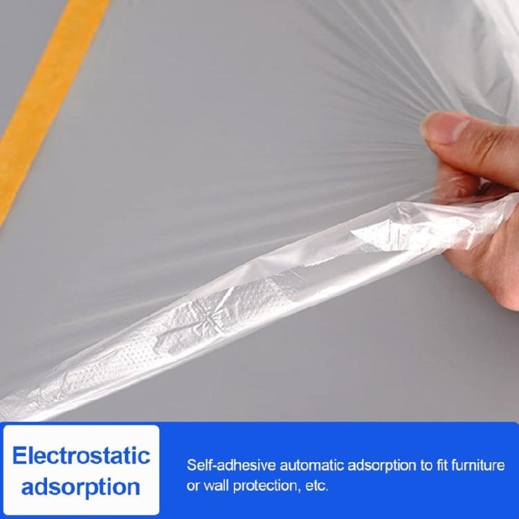 2Rolls Pre-Taped Masking Film,Tape and Drape,Automotive Painters Masking Tape Film,Plastic Sheeting Cover for Appliance
