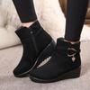 Women's Cotton Shoes, Winter Warmth, Non-slip Suede Short Boots, Wedge-heeled Soft-soled Plus Velvet Old Beijing Cloth Boots