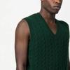 Polo Ralph Lauren Solid Color Cable Knit Sleeveless Sweater Men sweater Forest-Green 710917037-001