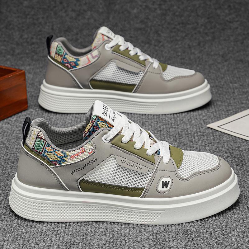 Men Breathable Mesh Board Shoes Hollow Casual Sneakers Lightweight Summer Walking Shoes Daily Comfort 39 To 44