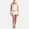 SKIMS Cotton Jersey Scoop Neck T-Shirt Women Tops Marble SS-STT-8025W-MBL