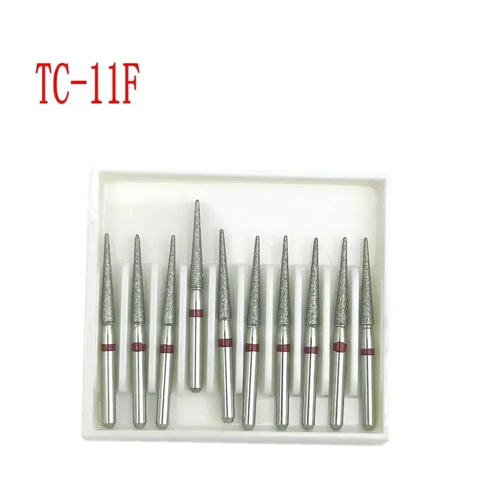 10pcs/box Dental Diamond Burs Drill FG Diamond 1.6mm Shank for High Speed Handpiece Burs
