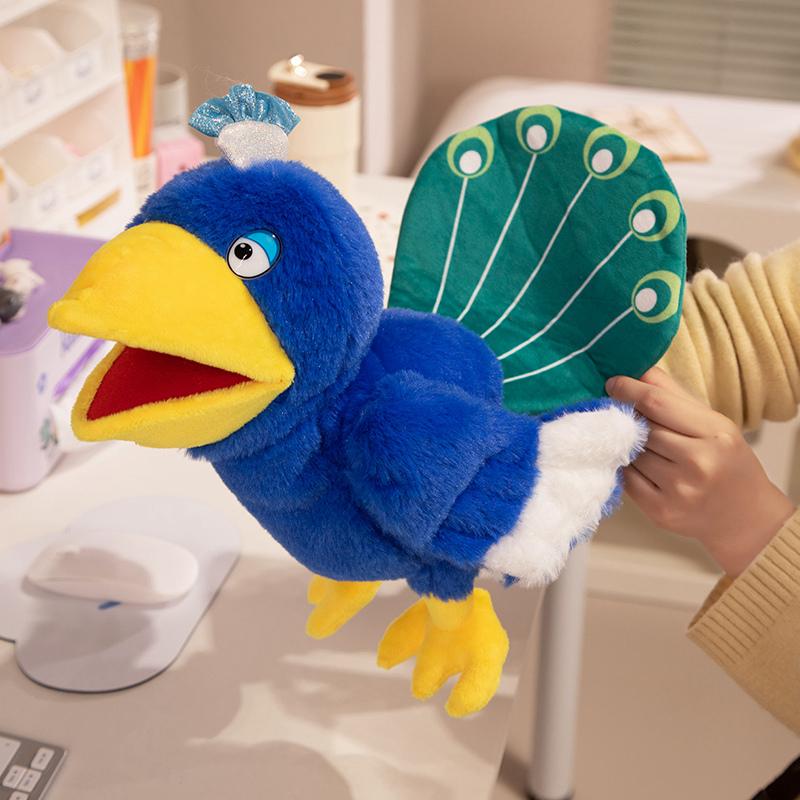 New 6 Style Toucan Hand Puppet Plush Toys Kindergarten Performance Hand Control Toucan Parrot Bald Eagle Peacock Owl Flamingo