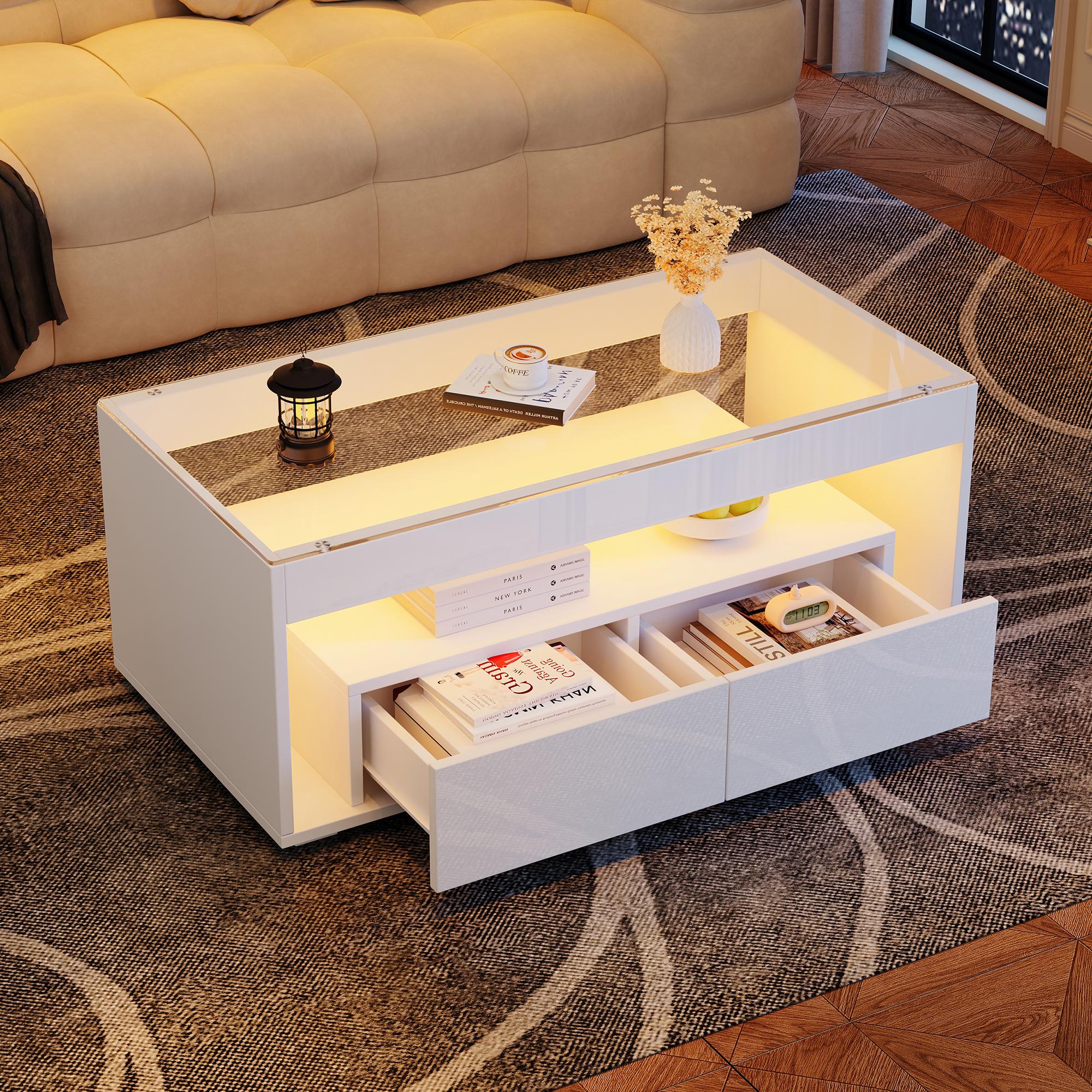 100*50*40cm Coffee Table with LED Light