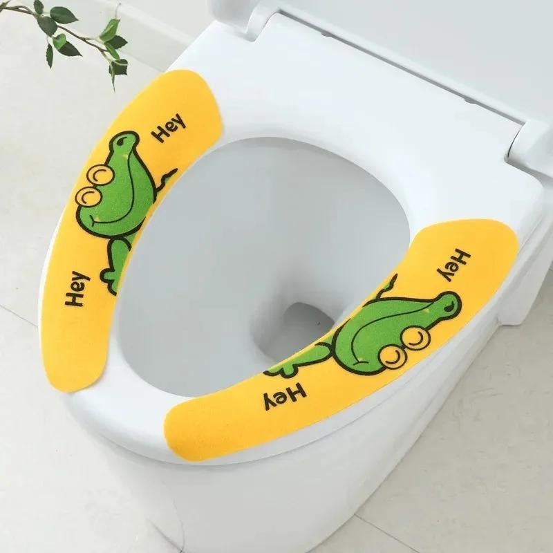 Toilet Seat Cushion Antibacterial Winter Toilet Seat Gasket Adhesive Waterproof Cover All Season Universal Seat
