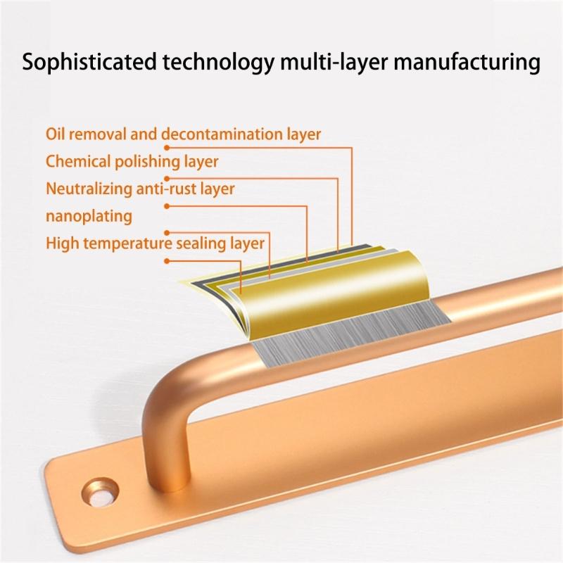 Balení 2 praktických posuvných dveřních klik s roztečí otvorů z hliníkové slitiny s montážními šrouby pro vnitřní i venkovní použití