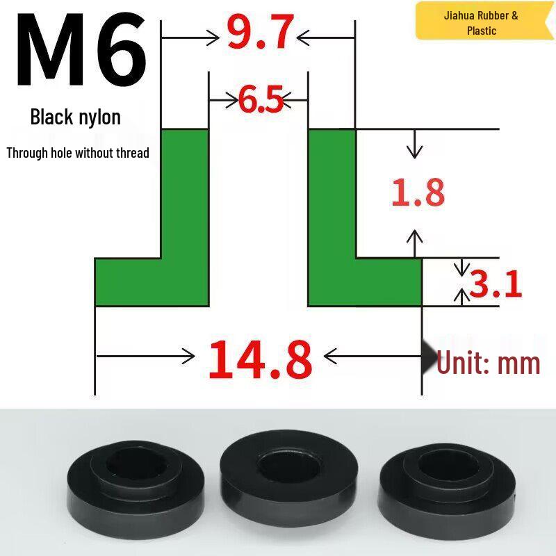 T-förmige Nylon-Dichtungsscheibe M3-M35 Gewinde Isolierabstandshalter