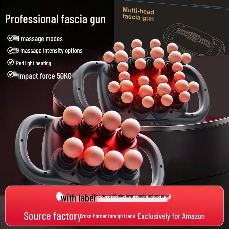 Professional 16-Head Fascia Gun Muscle Massager for Home Use - Deep Relaxation for Waist, Back, and Legs