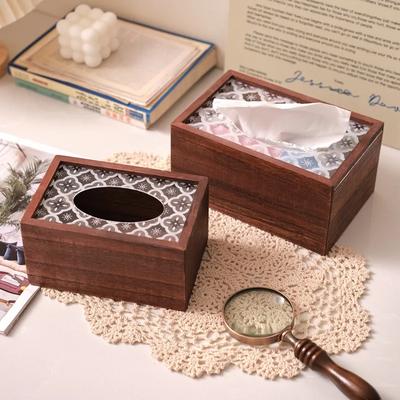 Scatola portatovaglioli in legno massello stile retrò cinese, scatola di carta creativa per soggiorno, tavolo da pranzo di casa, tavolo da caffè di ristorante, contenitore per tovaglioli