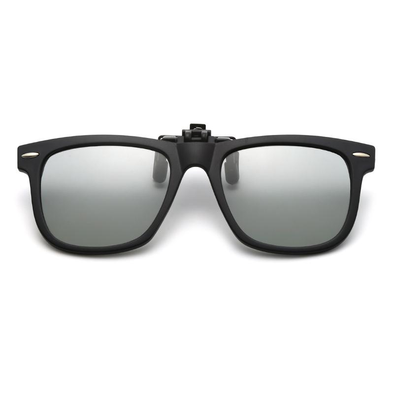 Dziecięce spolaryzowane okulary przeciwsłoneczne typu clip-on z odchylanymi soczewkami fotochromowymi, antyodblaskowe, kwadratowe okulary w stylu vintage