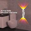 1/2/3pcs LED Intelligent Light,Simple White Design, USB Rechargeable, Two-Head Dimmable Wall-Mounted Motion Sensor Light, Bedsid