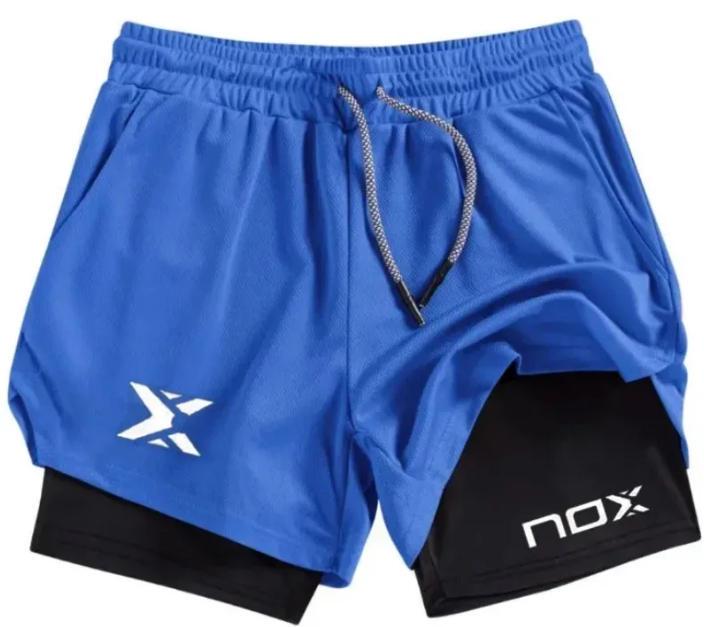 Men s Breathable Elastic Sports Shorts: Double-layer Mid-length for Badminton & Tennis XXL
